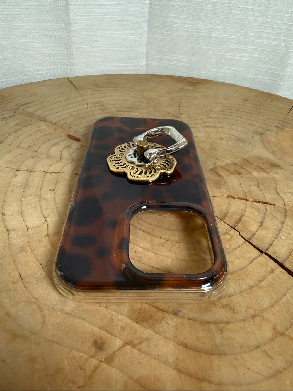 Coach Brown marbled Floral Ring Holder iPhone 16 Pro Case - Picture 7 of 11